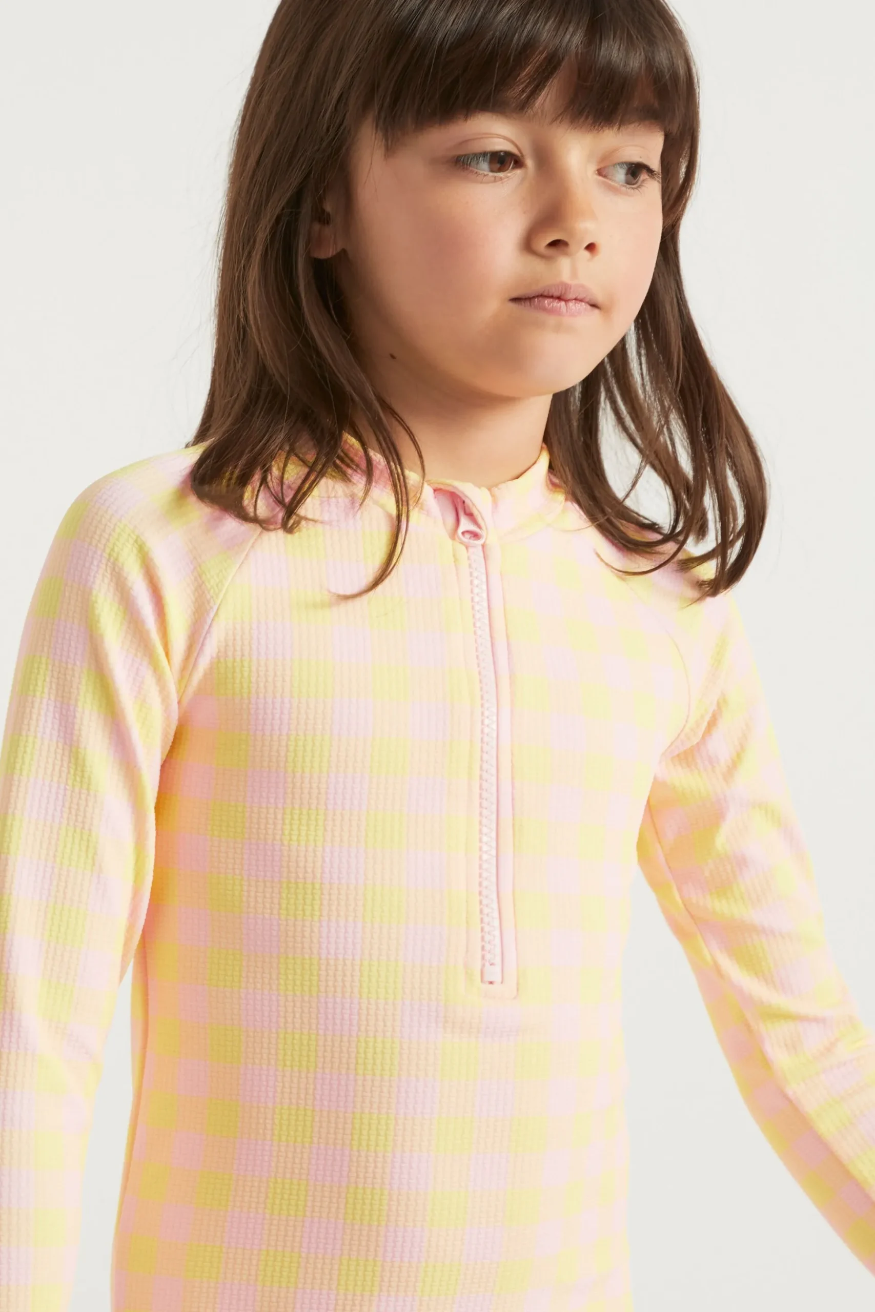 Seed Heritage Swimwear-Gingham Rashsuit Dusty Rose
