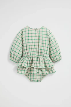 Seed Heritage Playsuits & Overalls-Gingham Romper Pea Green