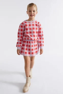 Seed Heritage Skirts-Gingham Skirt Orchid