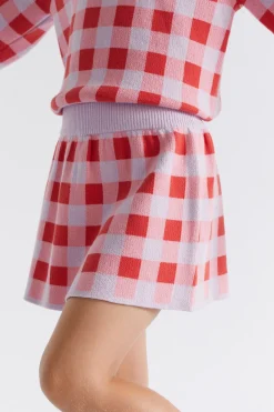Seed Heritage Skirts-Gingham Skirt Orchid