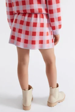 Seed Heritage Skirts-Gingham Skirt Orchid