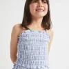 Seed Heritage T-Shirts & Tops-Gingham Top Blue Iris