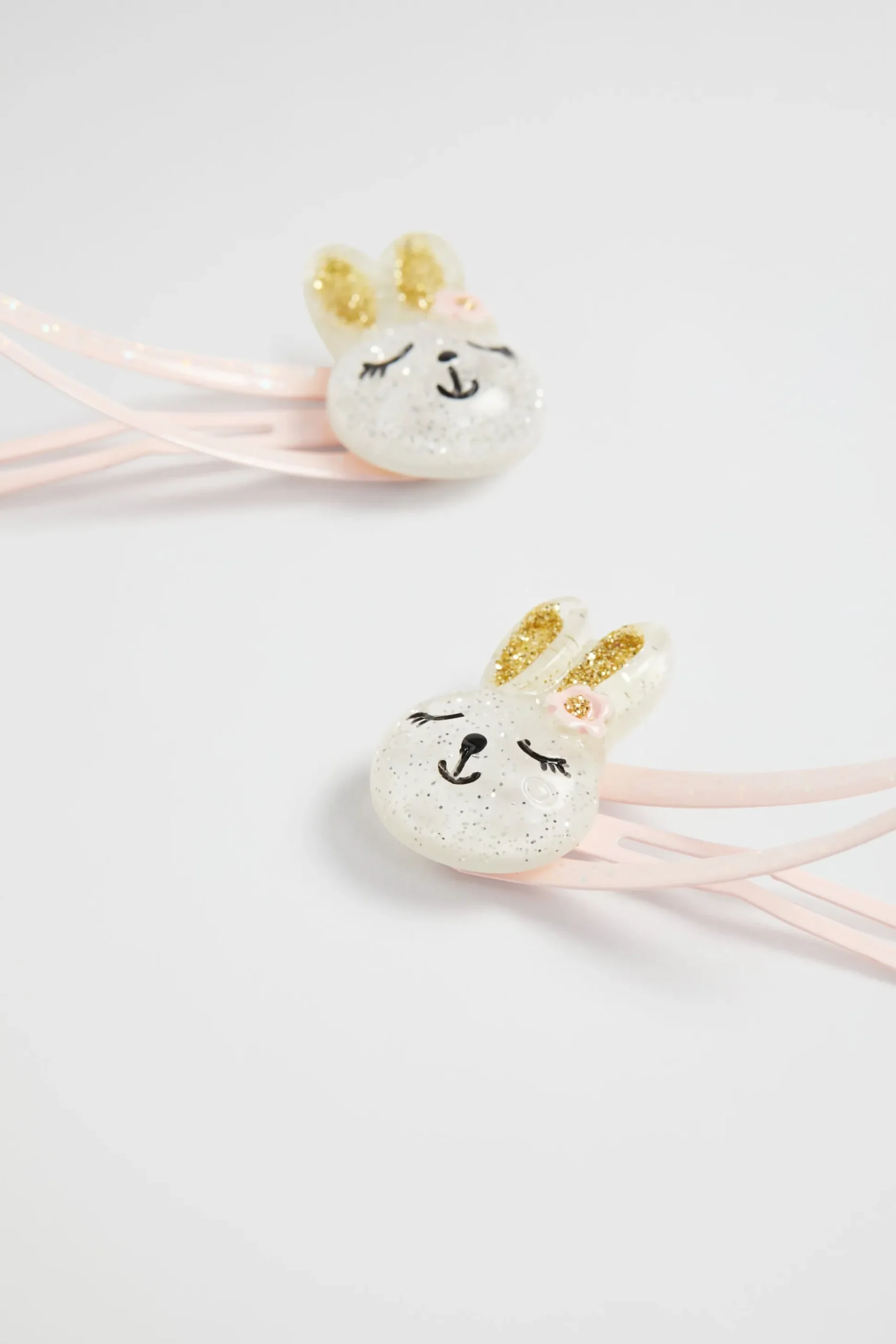 Seed Heritage Hair Accessories-Glitter Bunny Snaps Dusty Rose
