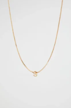 Seed Heritage Jewellery-Gold Initial Necklace S