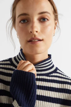 Seed Heritage Knitwear & Sweaters-Gradient Stripe Knit Midnight Sky Stripe