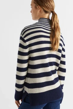 Seed Heritage Knitwear & Sweaters-Gradient Stripe Knit Midnight Sky Stripe