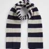 Seed Heritage Scarves & Kaftans-Gradient Stripe Scarf Midnight Sky