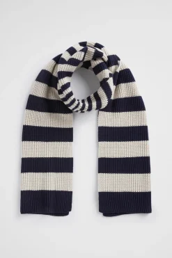 Seed Heritage Scarves & Kaftans-Gradient Stripe Scarf Midnight Sky