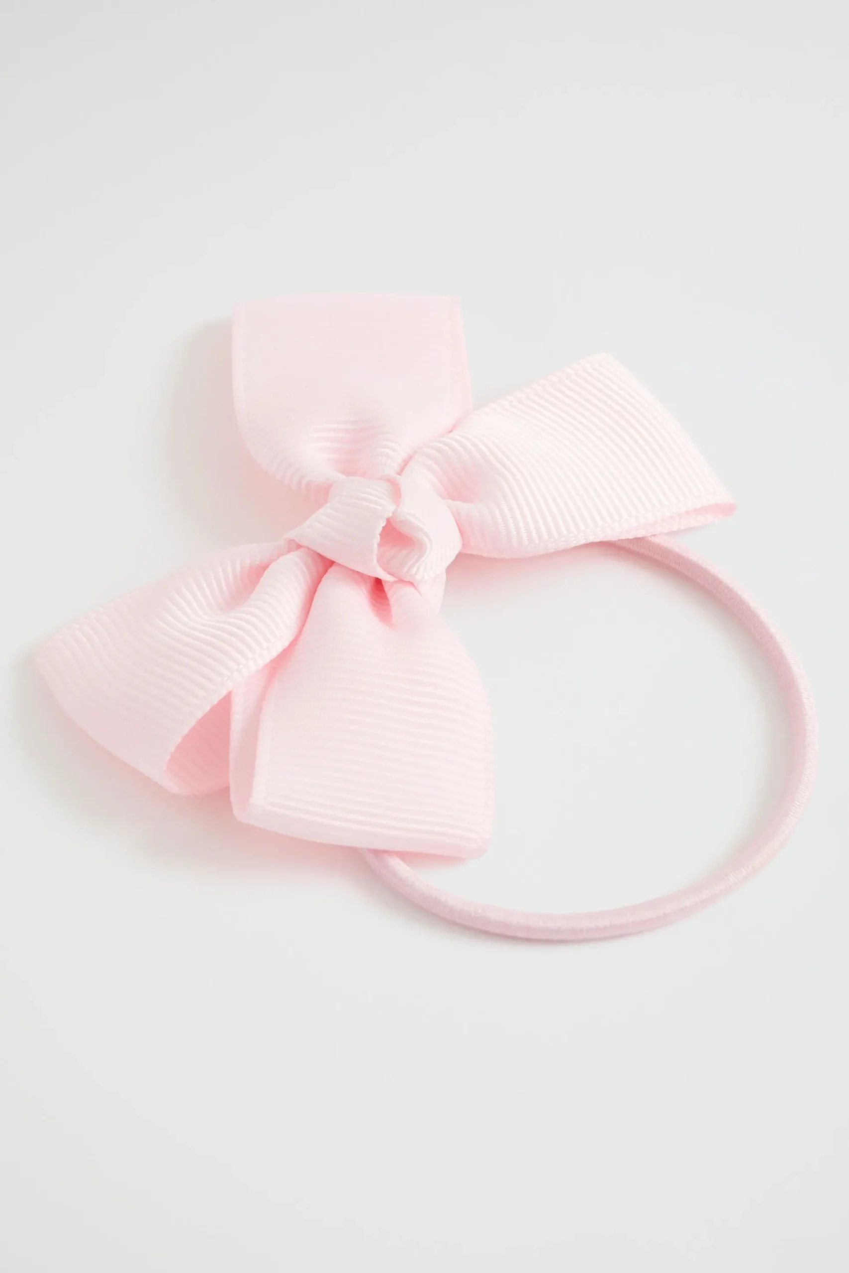 Seed Heritage Hair Accessories-Grosgrain Bow Hair Elastic Pale Pink