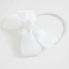 Seed Heritage Hair Accessories-Grosgrain Bow Hair Elastic Vanilla
