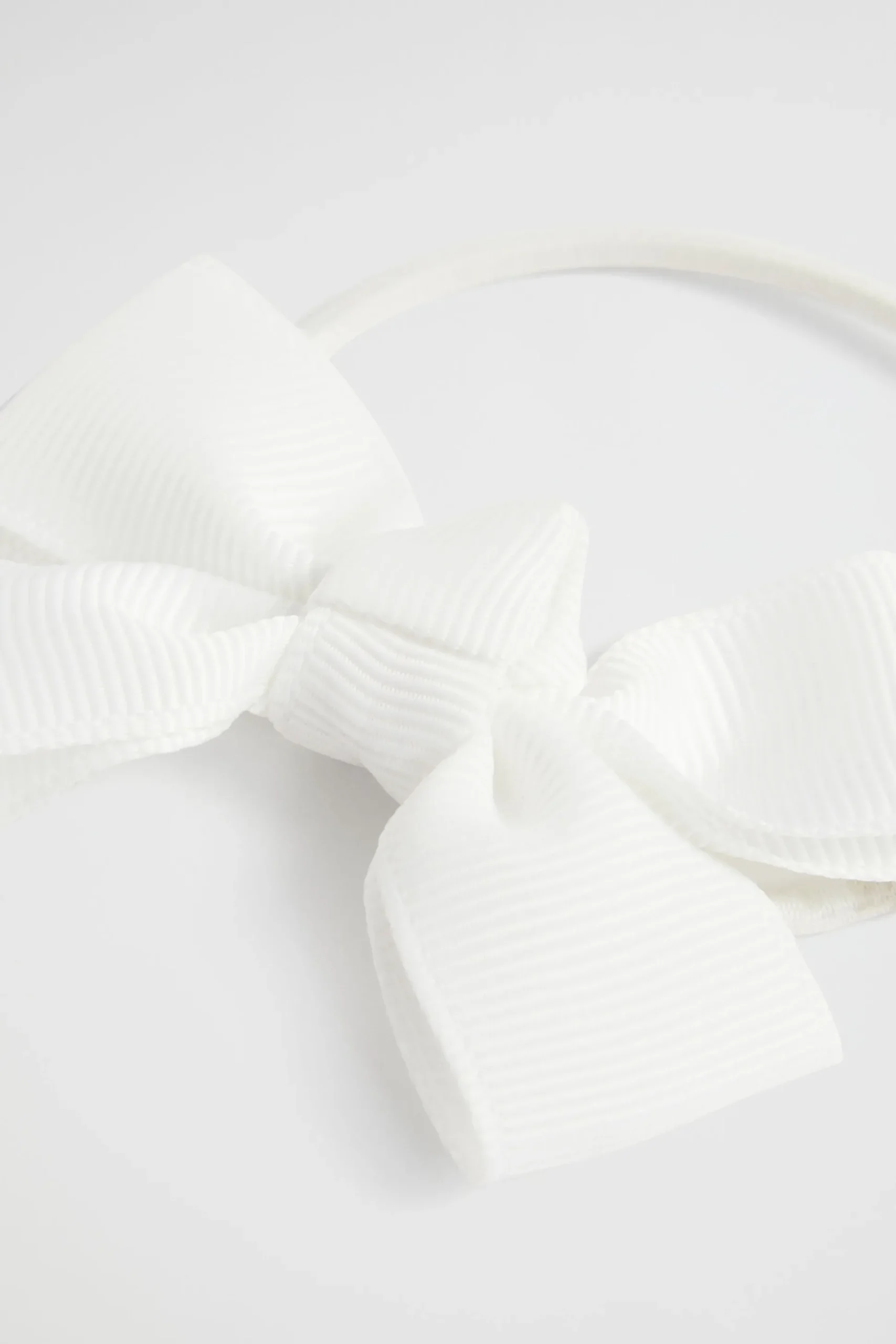 Seed Heritage Hair Accessories-Grosgrain Bow Hair Elastic Vanilla