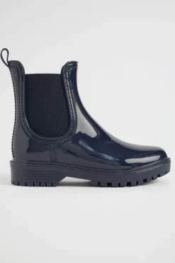Seed Heritage Gumboots-Gusset Shiny Gumboot Navy