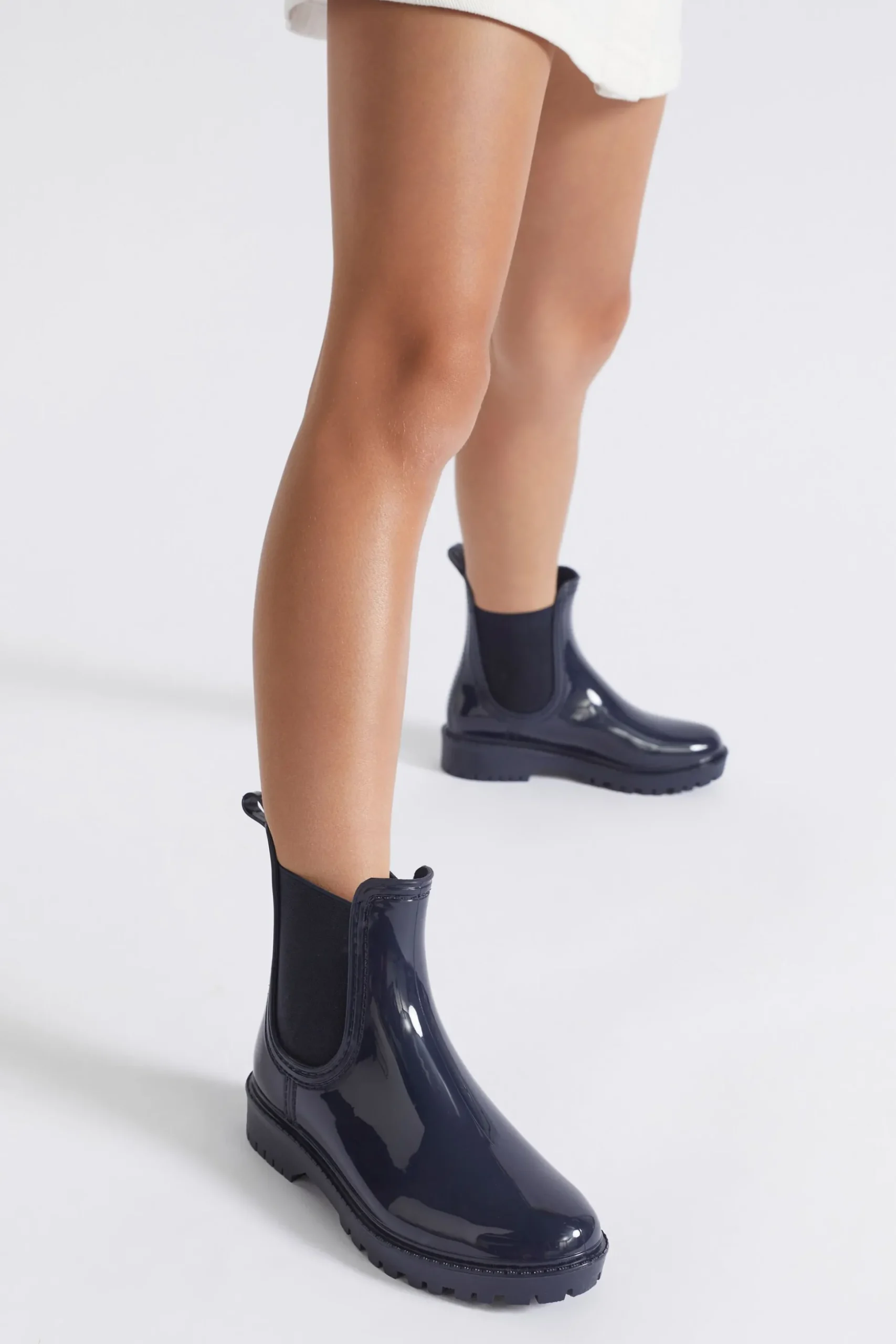 Seed Heritage Gumboots-Gusset Shiny Gumboot Navy