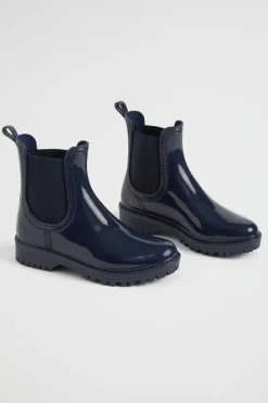 Seed Heritage Gumboots-Gusset Shiny Gumboot Navy