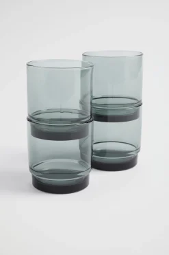 Seed Heritage Kitchen & Dining-Haim Glasses Set Of 4 Smoke