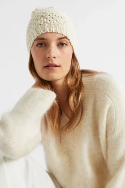 Seed Heritage Hats & Gloves-Hand Knit Beanie Vanilla Cream