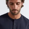 Seed Heritage T-Shirts & Sweaters-Henley Tee Midnight Blue