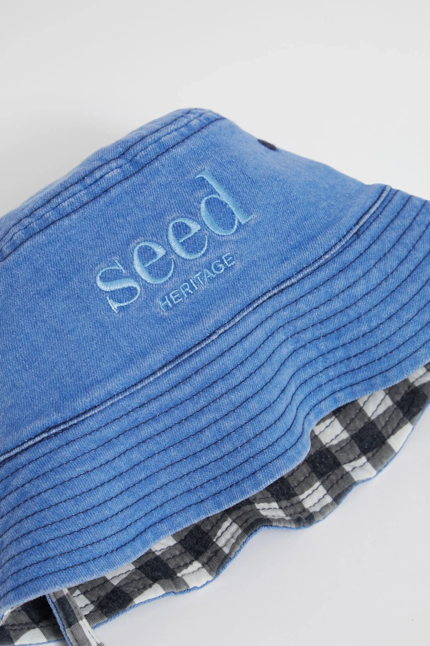 Seed Heritage Hats & Caps-Heritage Check Bucket Hat Chambray
