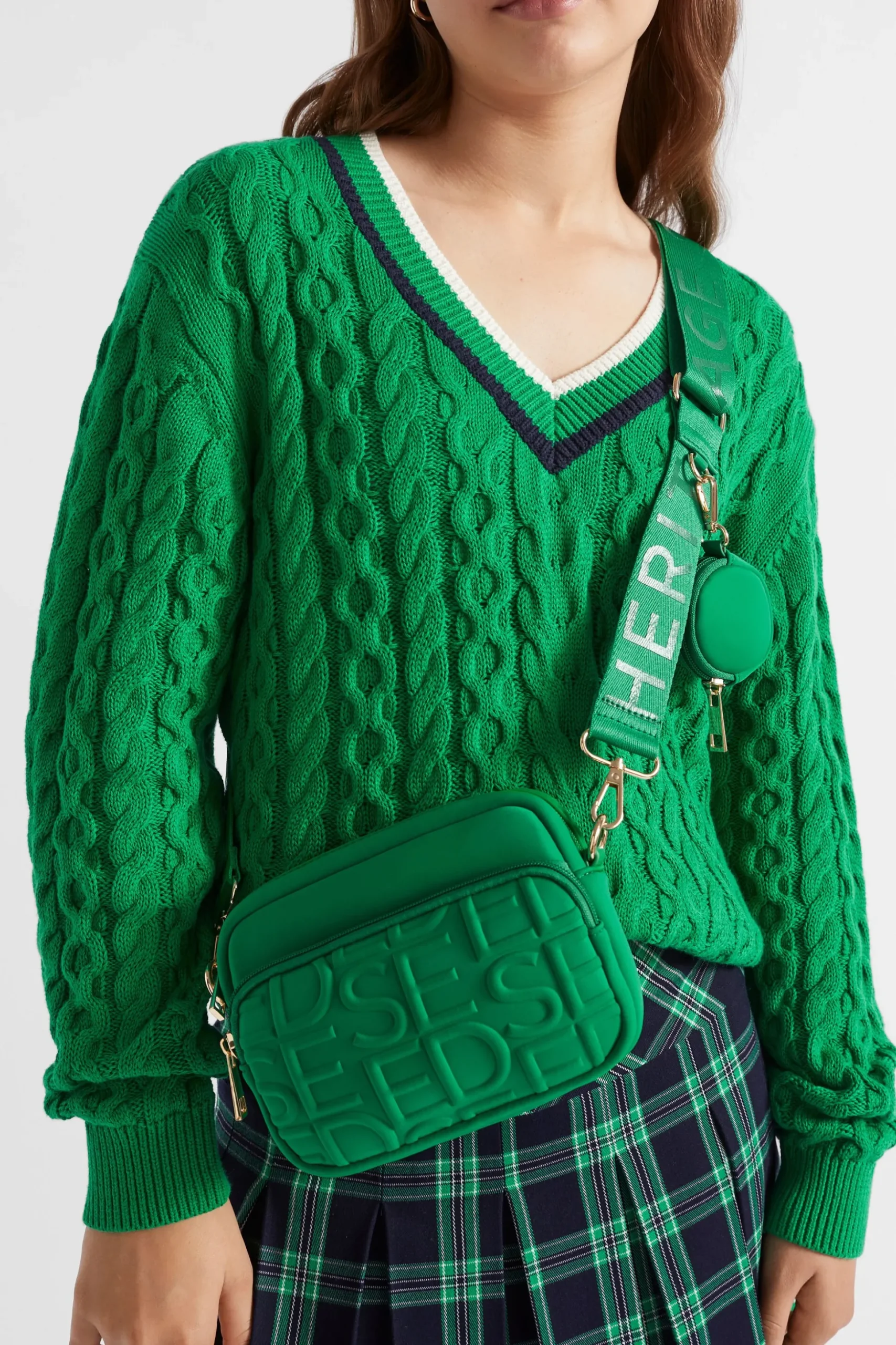 Seed Heritage Bags-Heritage Double Pocket Cross Body Green