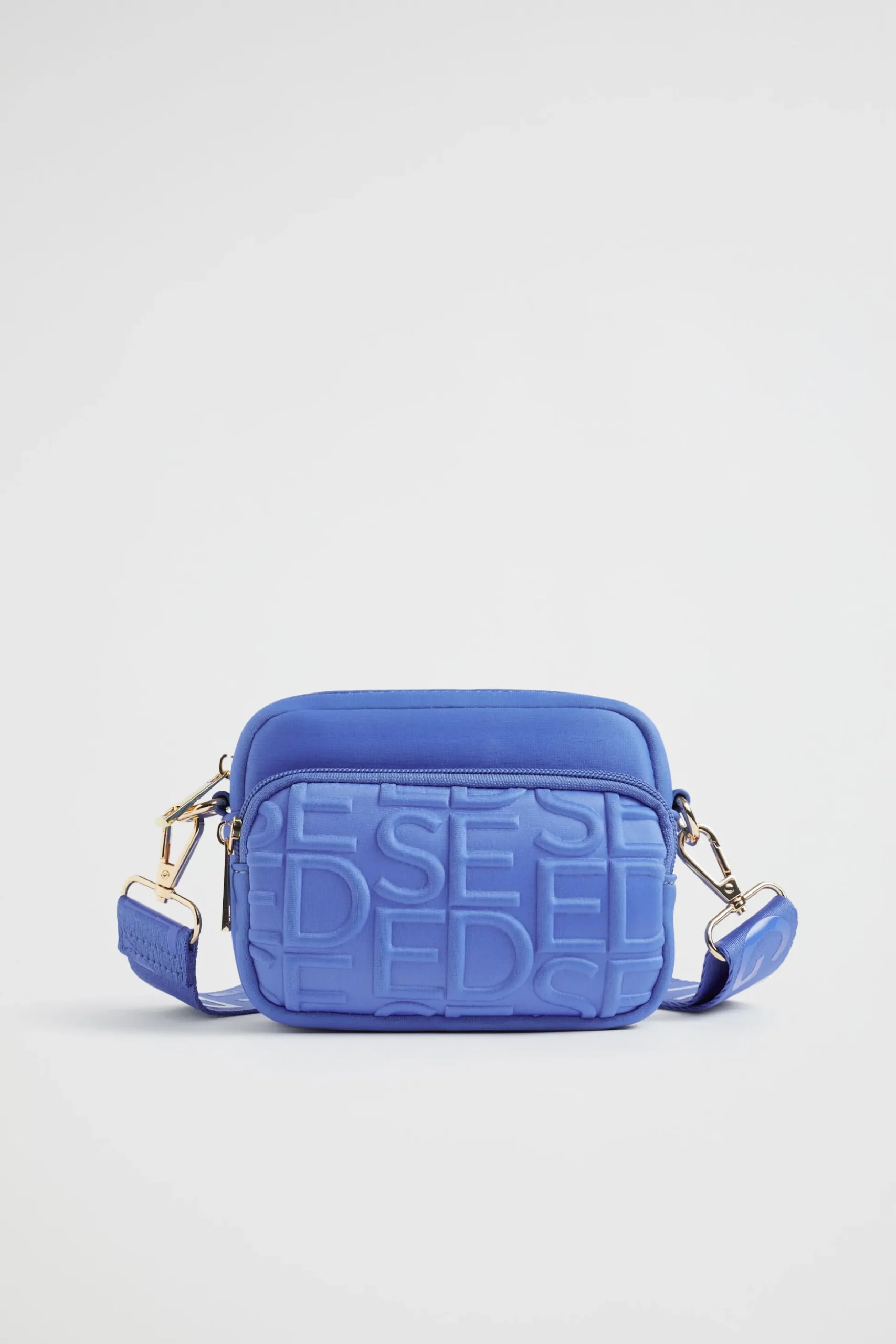 Seed Heritage Bags-Heritage Double Pocket Cross Body Bag Soft Cobalt