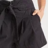 Seed Heritage Shorts-High Waist Tie Front Short Deep Navy