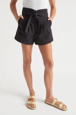 Seed Heritage Shorts-High Waist Tie Front Short Deep Navy