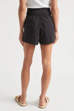 Seed Heritage Shorts-High Waist Tie Front Short Deep Navy