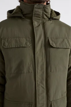 Seed Heritage Jackets & Vests-Hooded Parka Dark Khaki