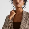 Seed Heritage Jackets & Vests-Houndstooth Blazer Hot Chocolate Houndstooth