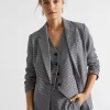 Seed Heritage Jackets & Vests-Houndstooth Blazer Midnight Sky Houndstooth