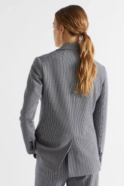 Seed Heritage Jackets & Vests-Houndstooth Blazer Midnight Sky Houndstooth