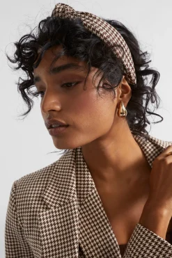 Seed Heritage Hair Accessories-Houndstooth Headband Hot Chocolate Houndstooth