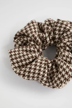 Seed Heritage Hair Accessories-Houndstooth Scrunchie Hot Chocolate Houndstooth