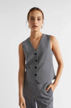 Seed Heritage Jackets & Vests-Houndstooth Vest Midnight Sky Houndstooth