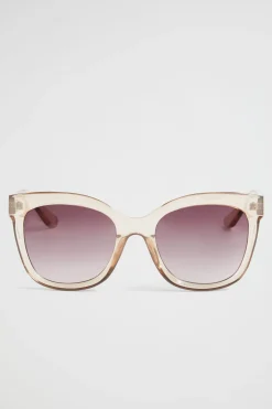 Seed Heritage Sunglasses & Glasses-Jessica Rounded Sunglasses Sheer Beige
