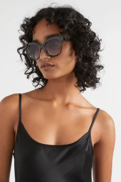 Seed Heritage Sunglasses & Glasses-Jessica Rounded Sunglasses Black