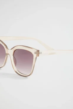 Seed Heritage Sunglasses & Glasses-Jessica Rounded Sunglasses Sheer Beige