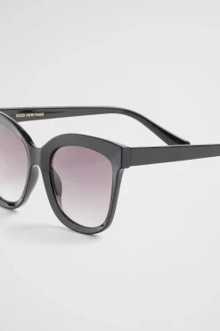 Seed Heritage Sunglasses & Glasses-Jessica Rounded Sunglasses Black