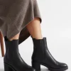 Seed Heritage Heels & Wedges-Julia Mid Heel Boot Black