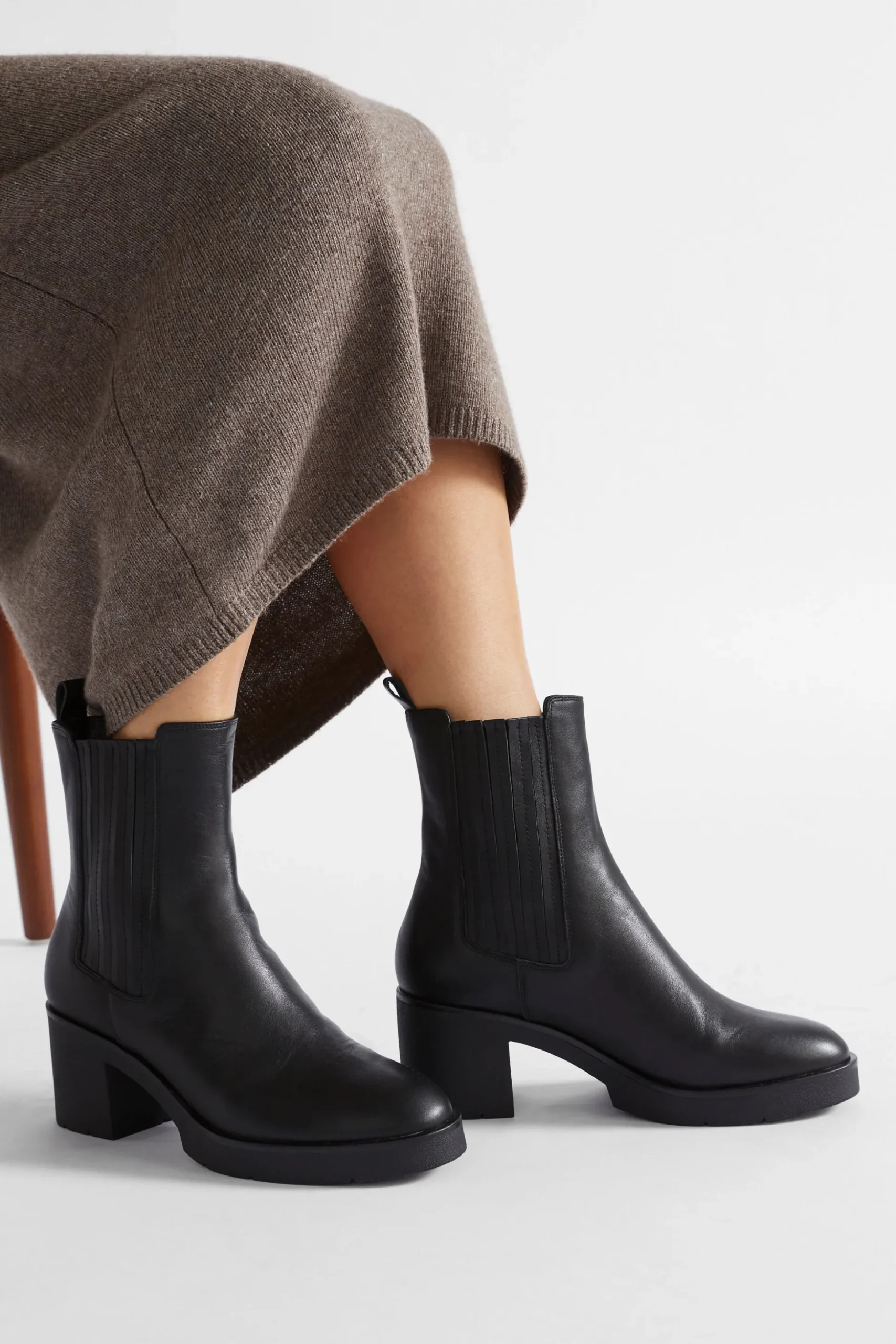 Seed Heritage Heels & Wedges-Julia Mid Heel Boot Black