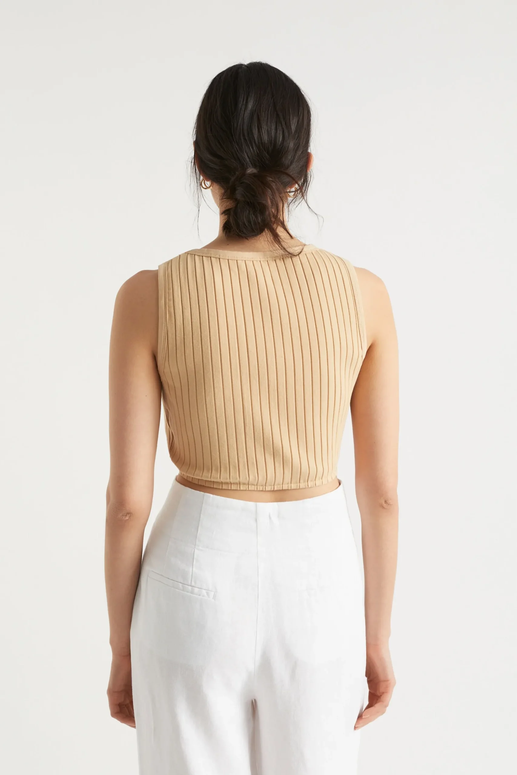 Seed Heritage T-Shirts & Tops-Keyhole Tie Tank Light Chestnut