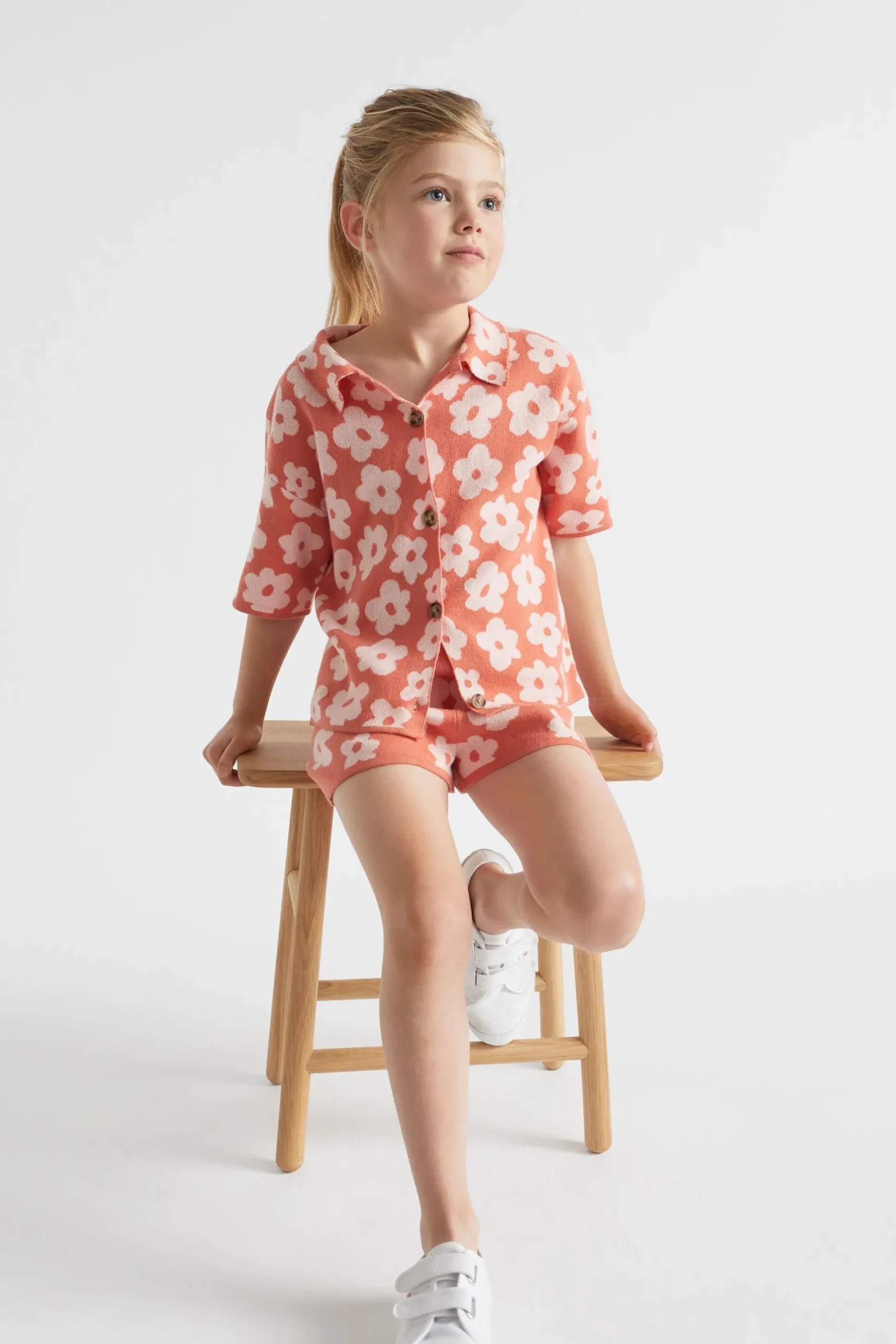 Seed Heritage Knitwear & Sweaters-Knit Jacquard Shirt Red Clay