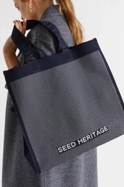 Seed Heritage Beach Bags-Knitted Tote Midnight Sky