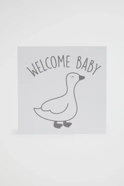 Seed Heritage Stationery-Large Welcome Baby Duck Card Multi