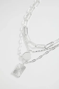 Seed Heritage Jewellery-Layered Beam Necklace Silver