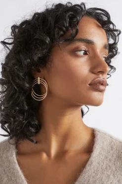 Seed Heritage Jewellery-Layered Circle Earring Gold
