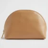 Seed Heritage Clutches & Pouches-Leather Crescent Pouch Toffee