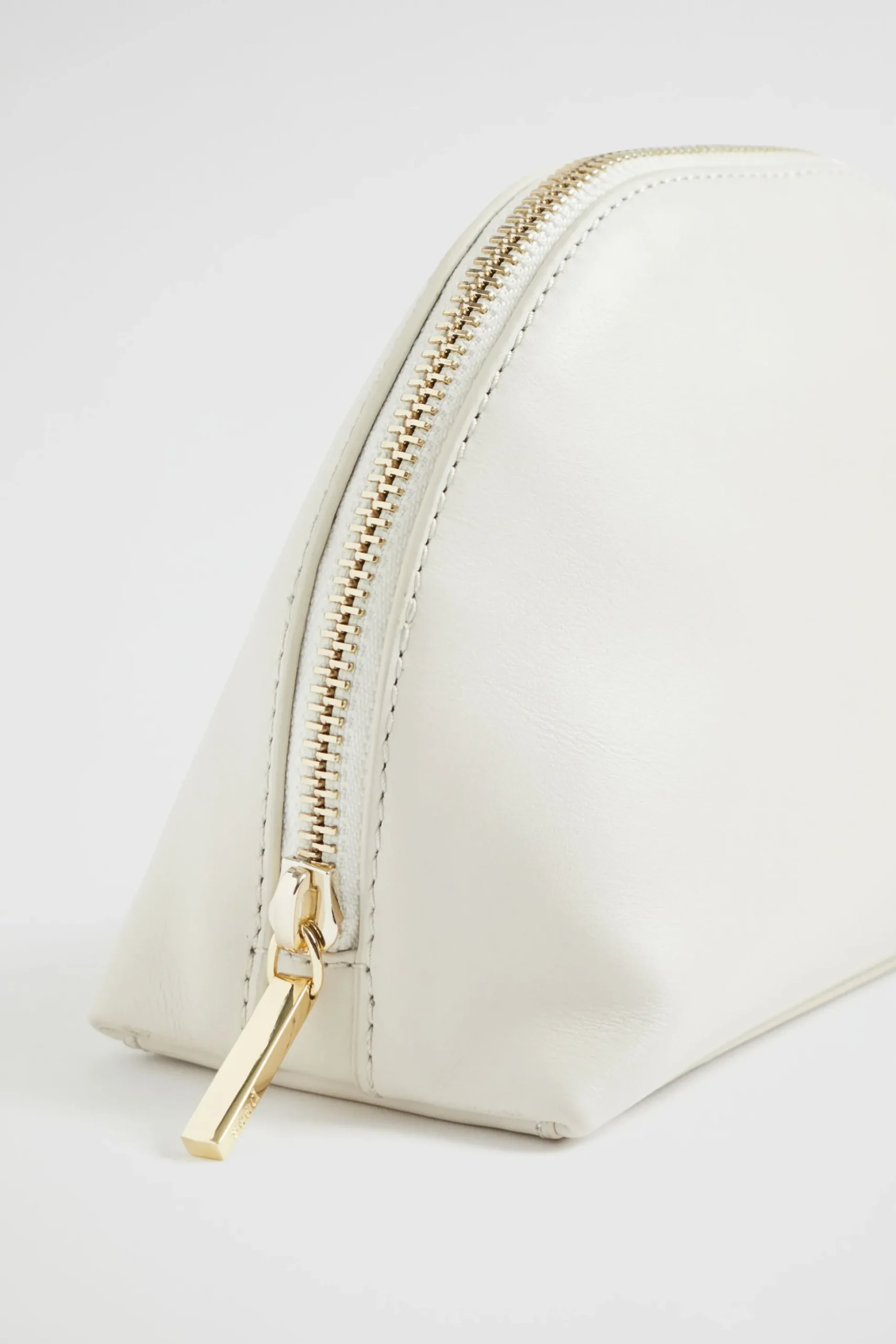 Seed Heritage Clutches & Pouches-Leather Crescent Pouch Cream
