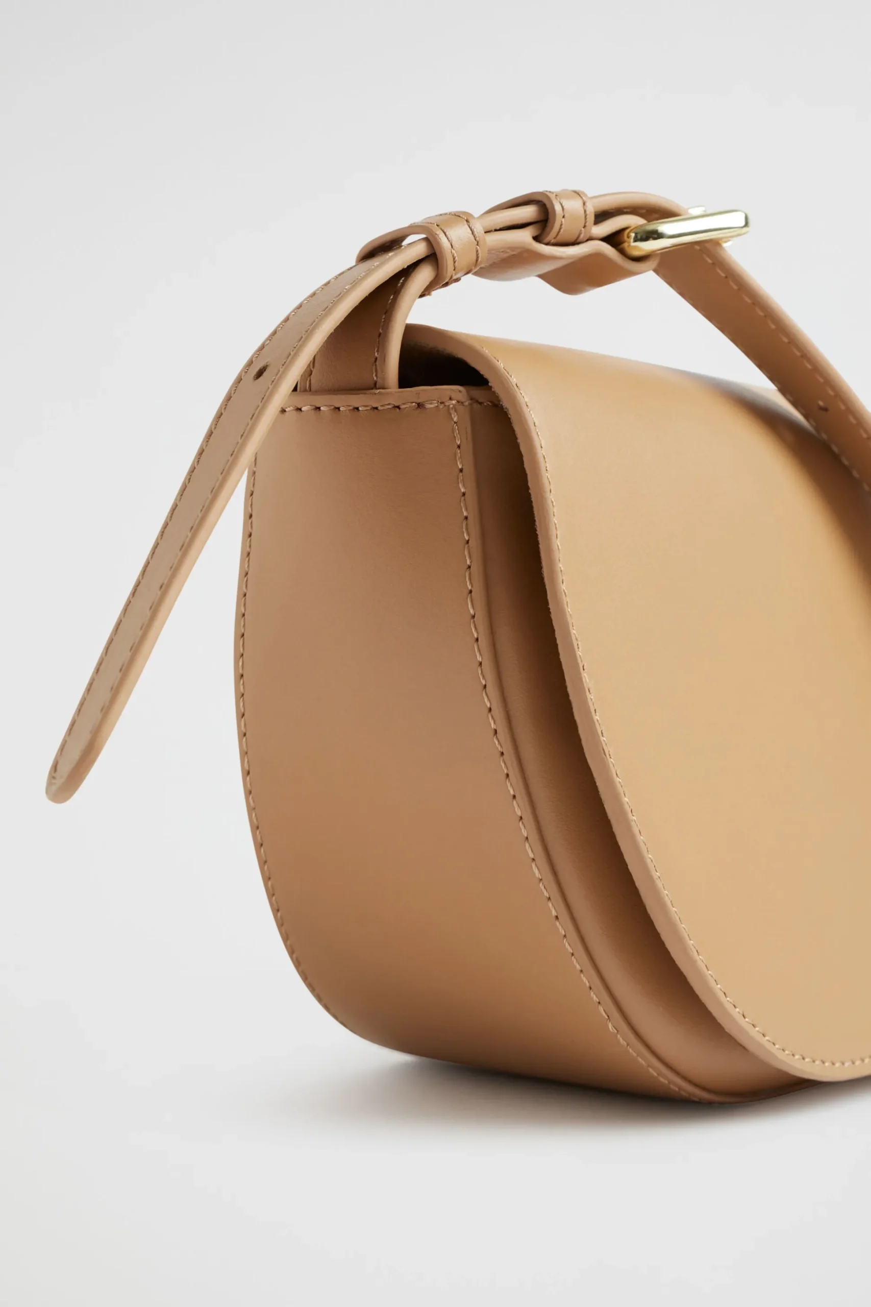 Seed Heritage Cross Body-Leather Saddle Bag Toffee