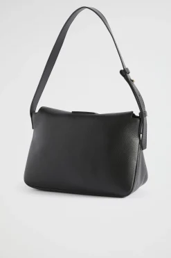 Seed Heritage Shoulder Bags-Leather Shoulder Bag Black
